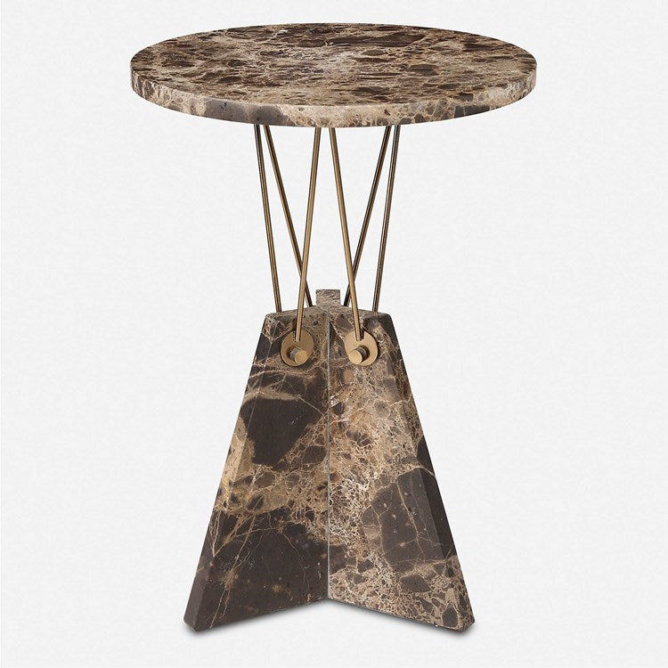 Uttermost Levitate Brown Marble Modern Accent Table - Image 2