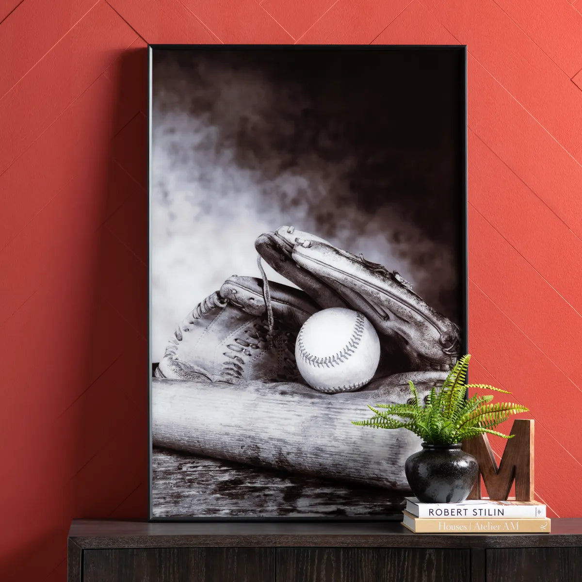 Crestview Collection Strike Black And White Wall Art - Image 1