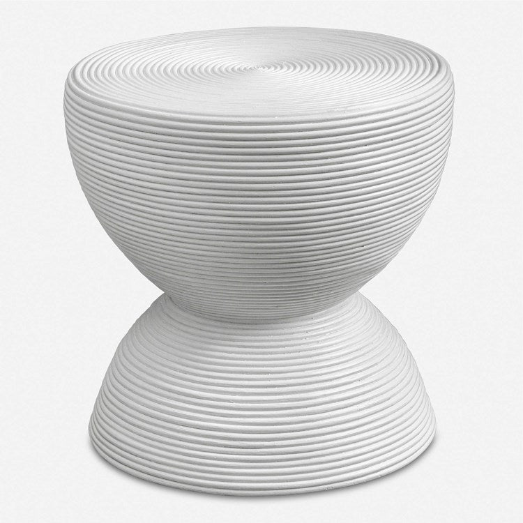 Uttermost Bongo White Natural Rattan Round Side Table - Image 2