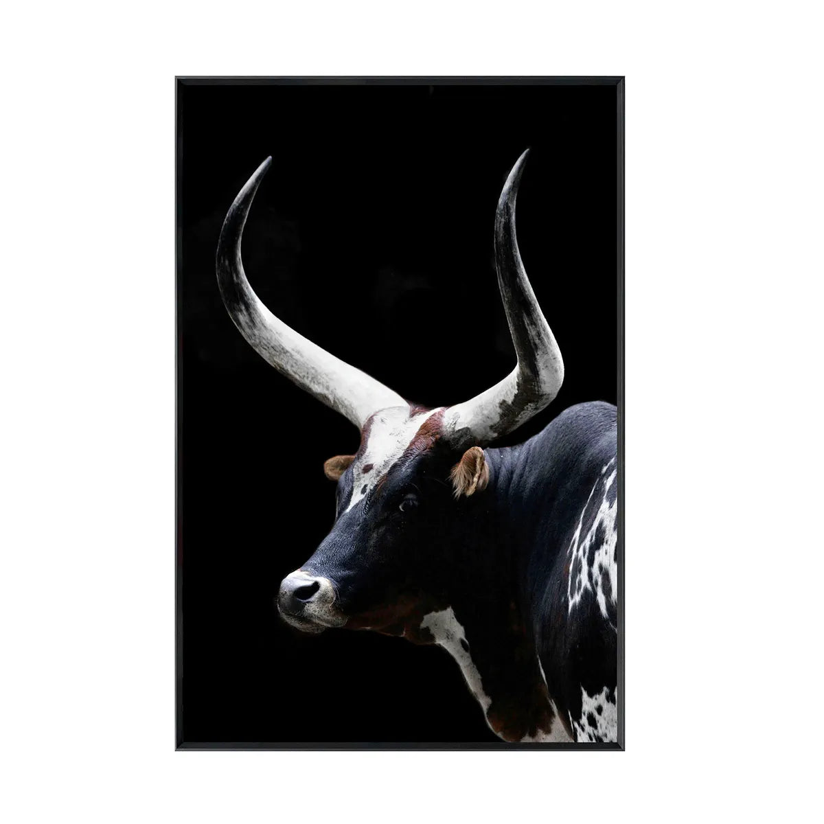 Crestview Collection Midnight Horns Long-horned Bull Wall Art - Image 1