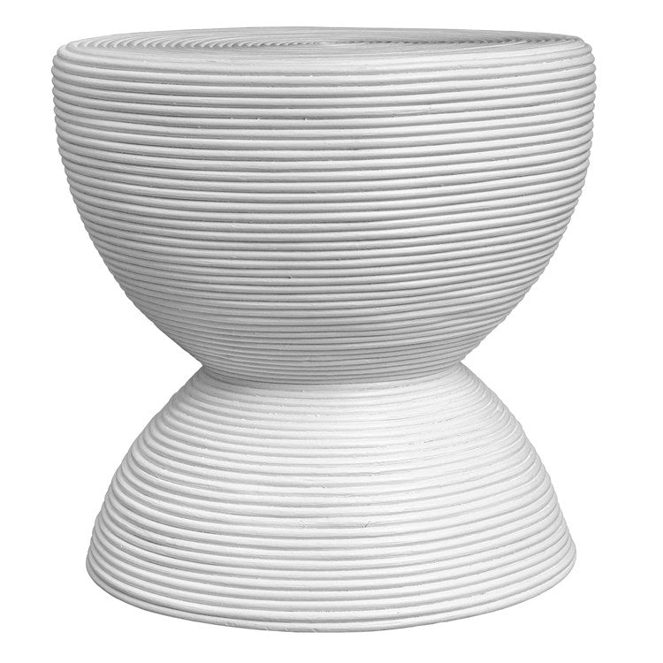 Uttermost Bongo White Natural Rattan Round Side Table - Image 3