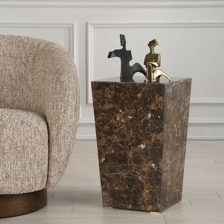 Uttermost Poe Brown Marble Side Table - Image 2