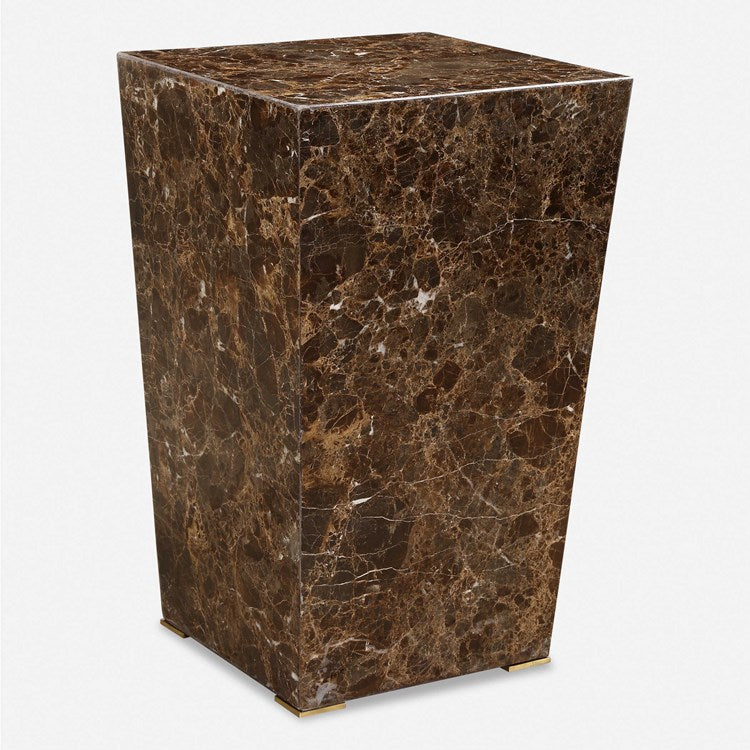 Uttermost Poe Brown Marble Side Table - Image 3