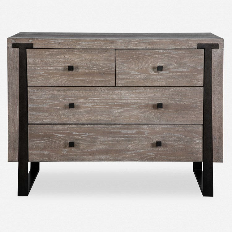 Uttermost Gabriel Light Oak With Dark Bronze Iron Chest - Image 2