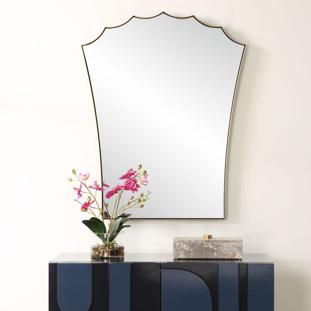 Uttermost Monarch Scalloped Arched Top Vanity Mirror - Image 1