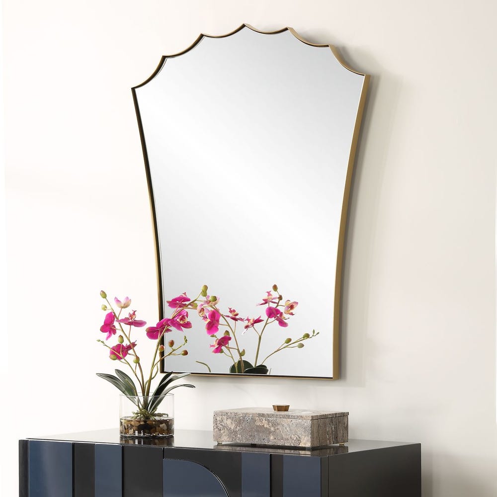 Uttermost Monarch Scalloped Arched Top Vanity Mirror - Image 2