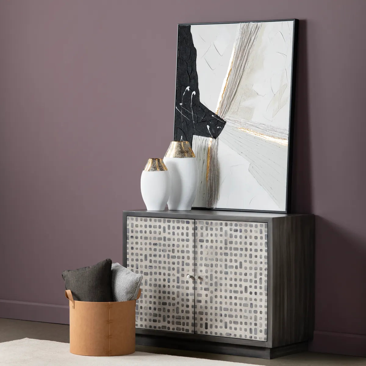 Crestview Collection Phelps Textured Wall Art - Image 1