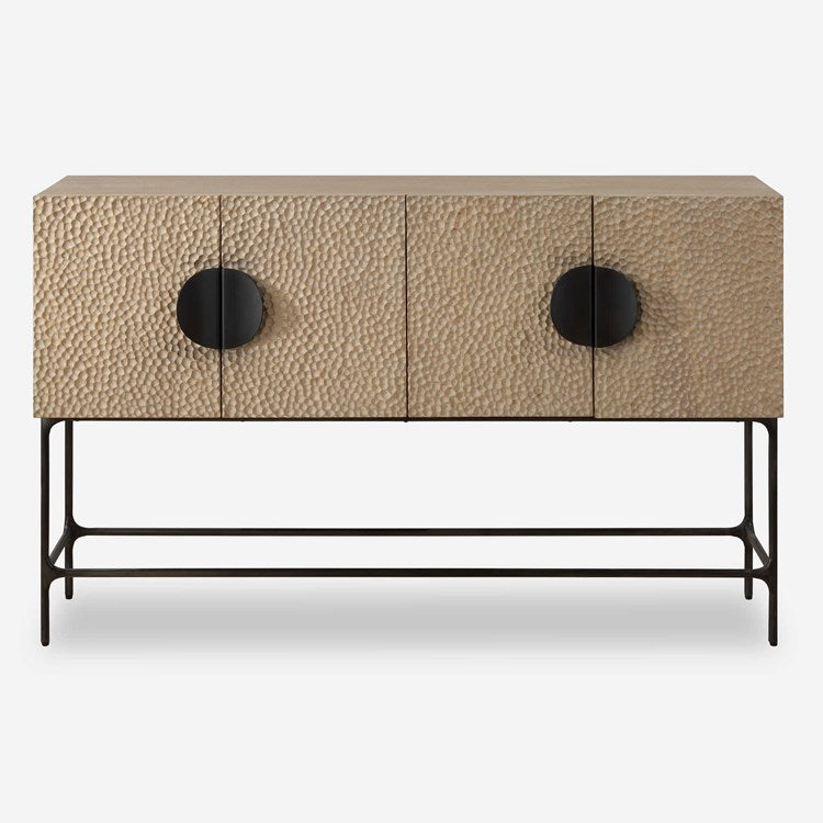 Uttermost Lunar Elm With Black Iron 4 Door Cabinet - Image 2