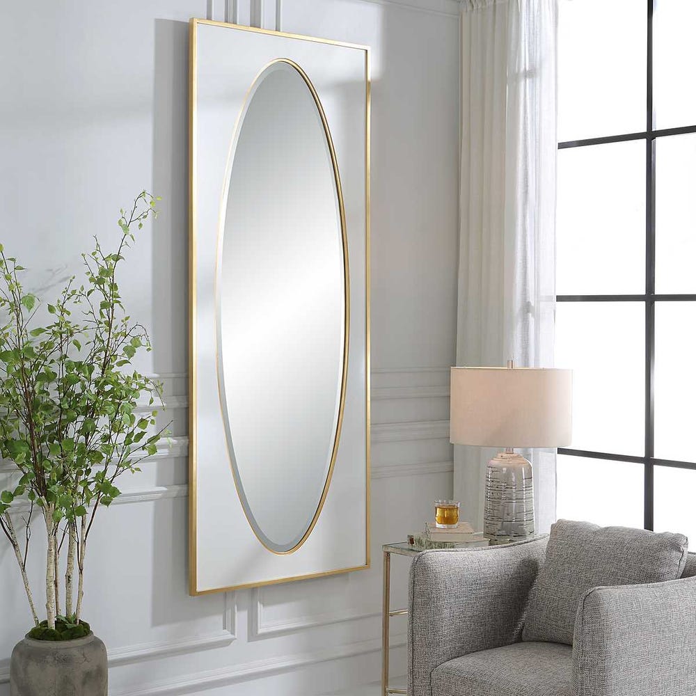 Uttermost Danbury White And Gold Leaf Mirror - Image 3
