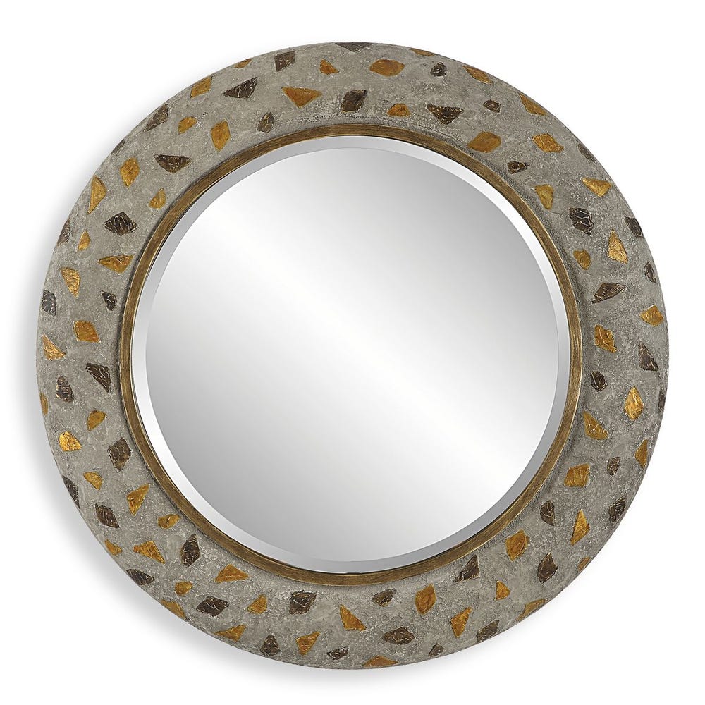 Uttermost Copper Terrazzo Round Mirror - Image 1