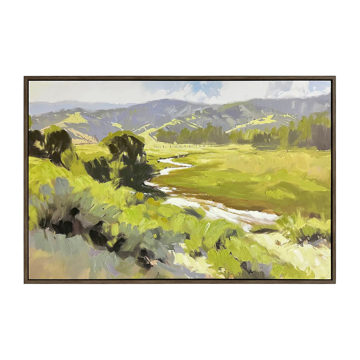 Crestview Collection Green Streams Hand Painted Wall Art - Image 1