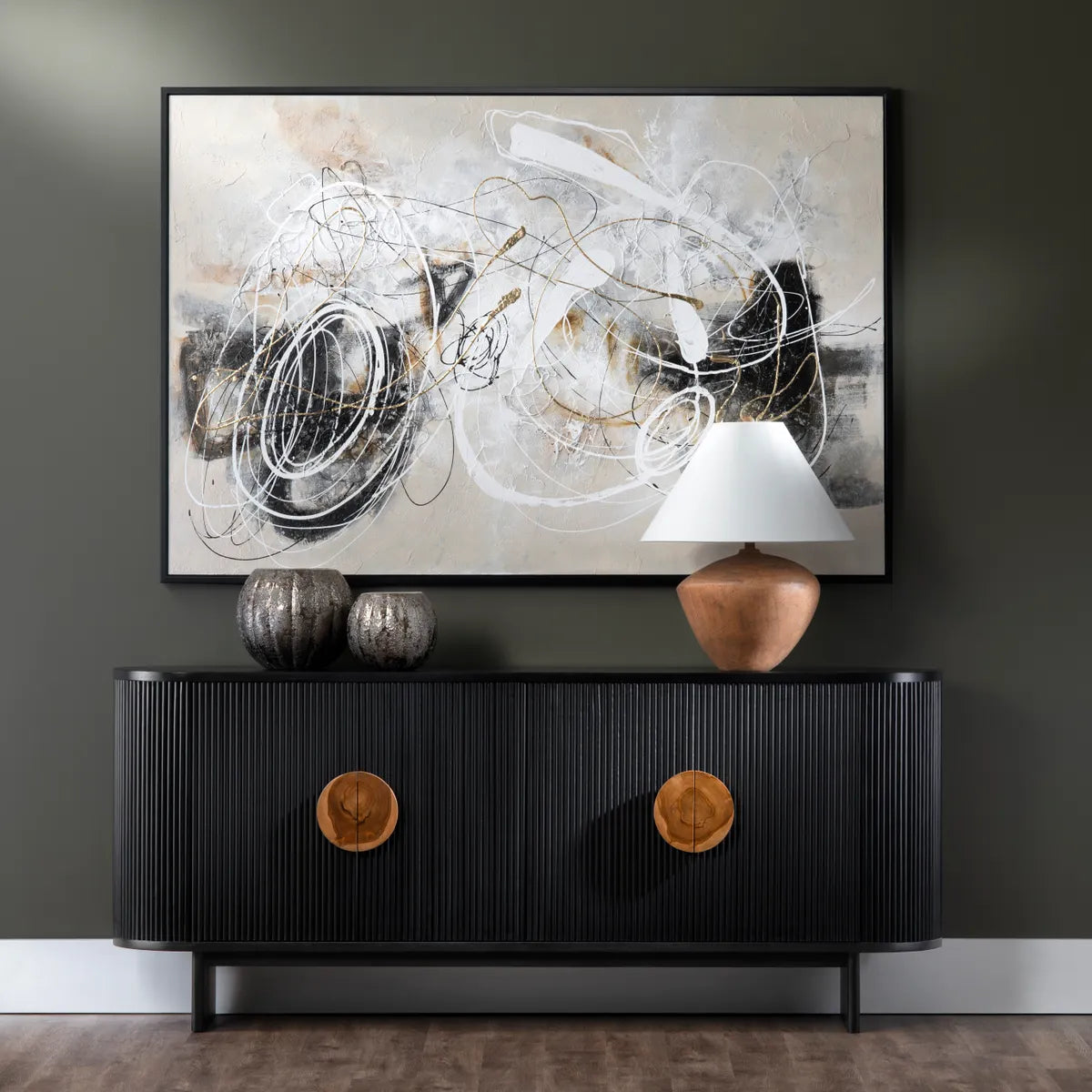 Crestview Collection Golden Chaos Wall Art - Image 1