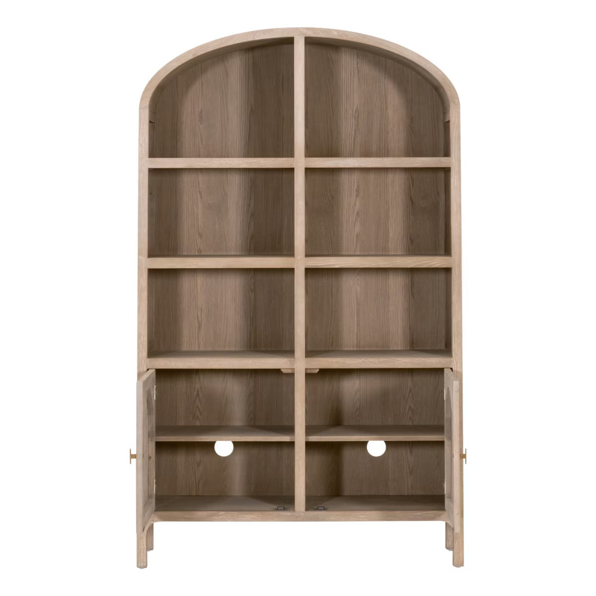 Essentials For Living Cane Storage Smoke Gray Oak And Smoke Gray Cane Bookcase - Image 3