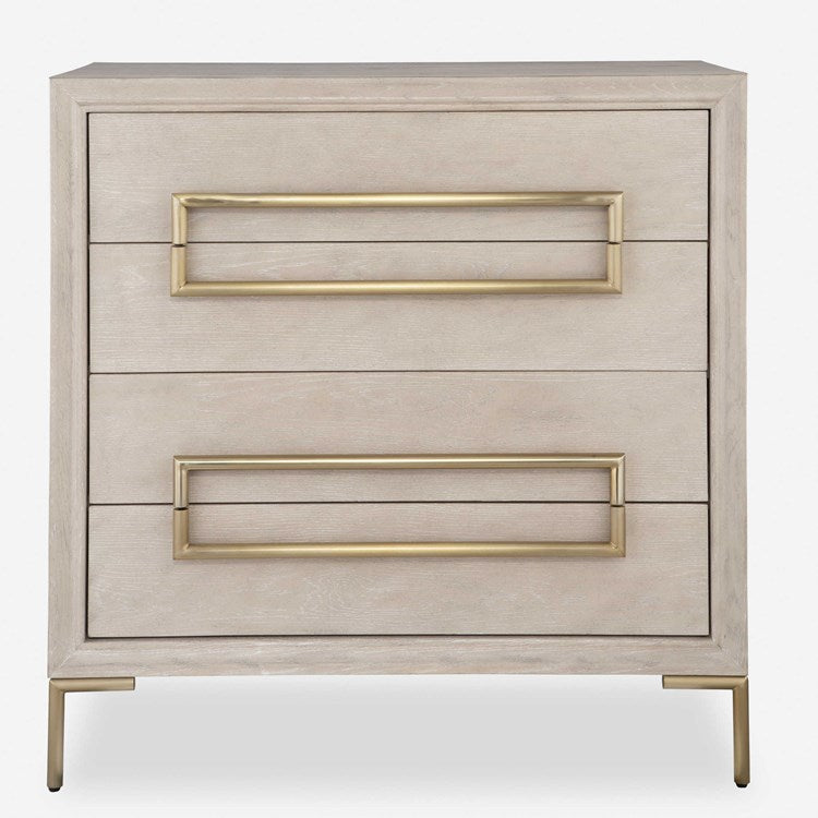 Uttermost Alessia Light Oak With Brushed Brass Chest - Image 3