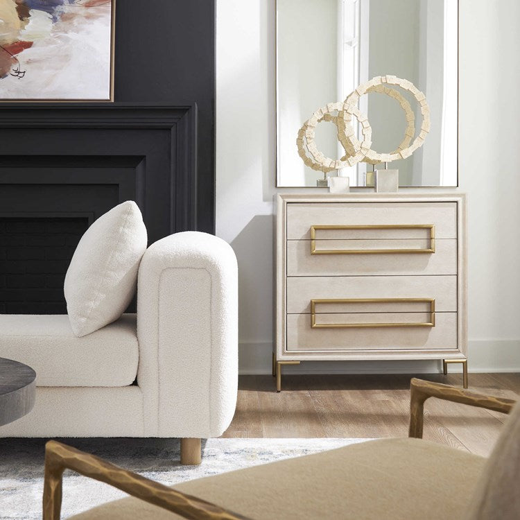 Uttermost Alessia Light Oak With Brushed Brass Chest - Image 2
