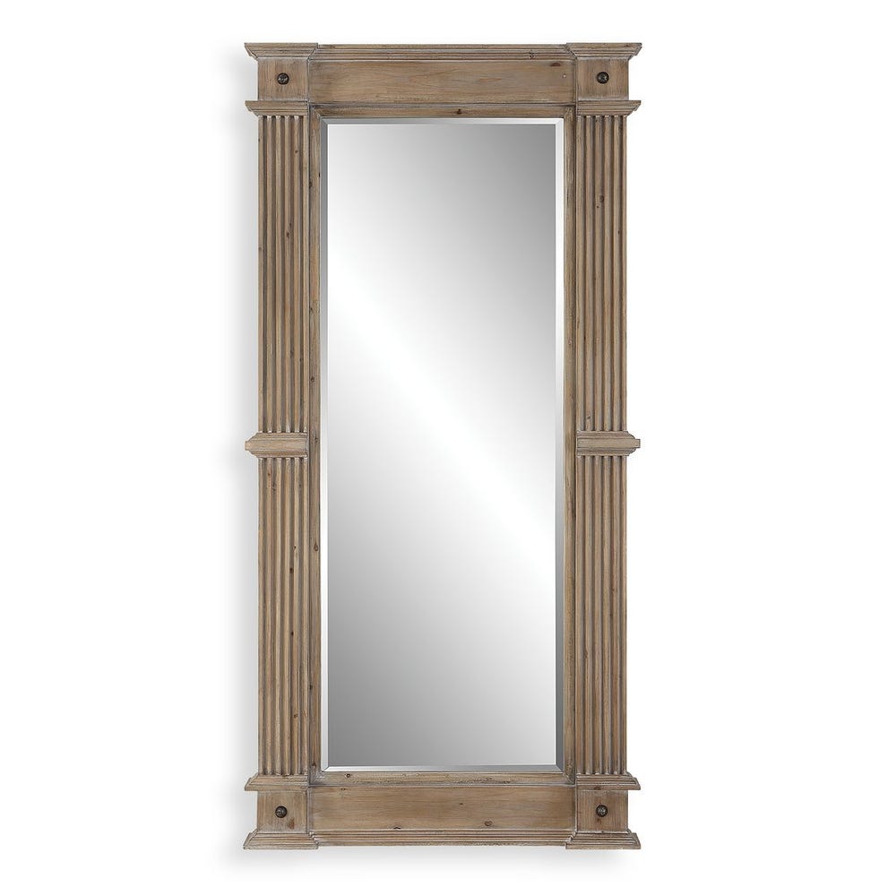 Uttermost McAllister Carved Fir Wood With Wood Grain Mirror - Image 3