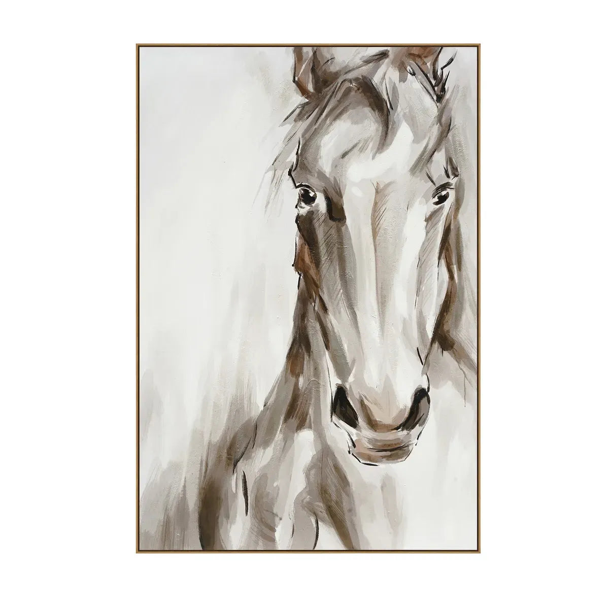 Crestview Collection Fulton Large Modern Horse Painting Wall Art - Image 2