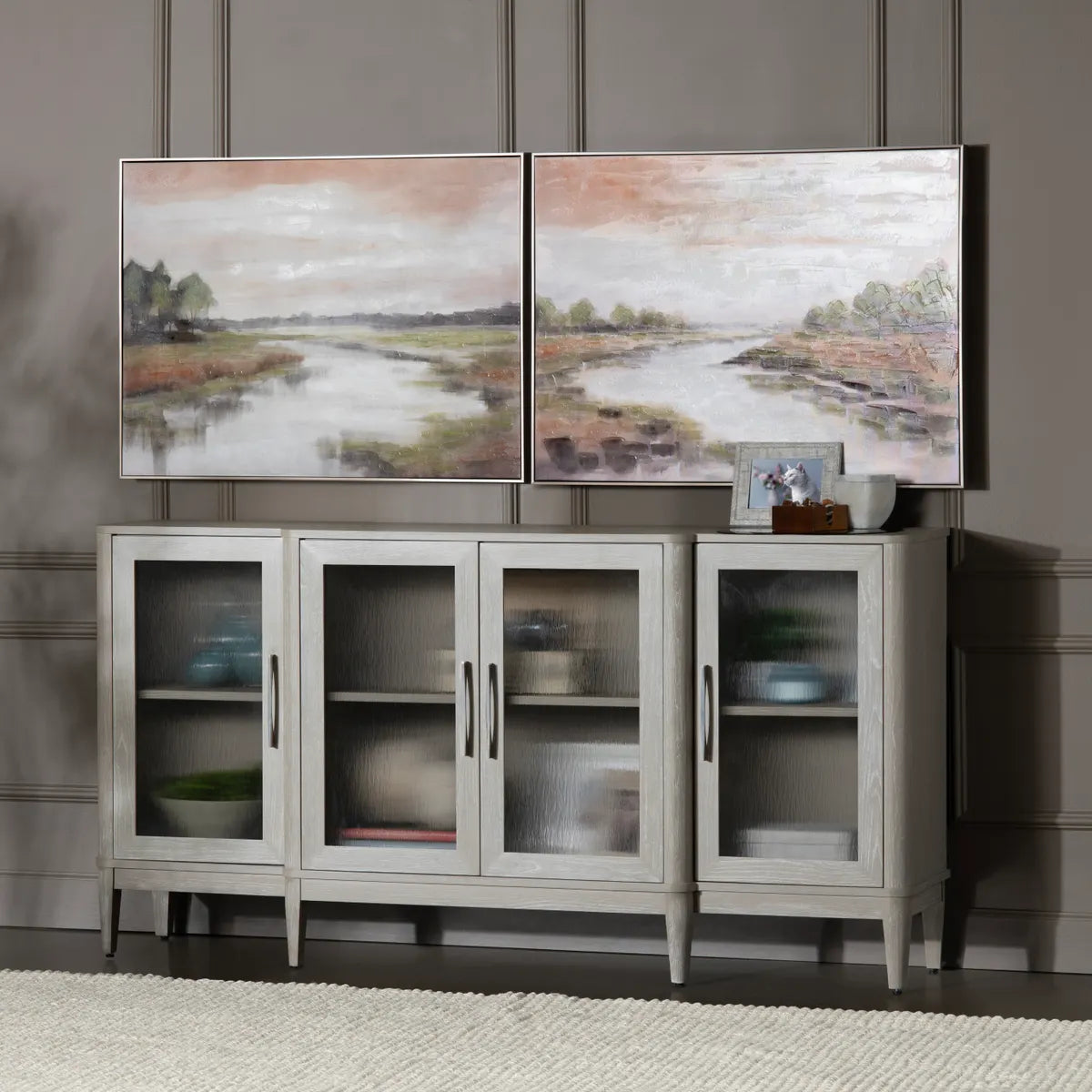 Crestview Collection Rivers A Flowing Hand Finished Wall Art ~ Set Of 2 - Image 1