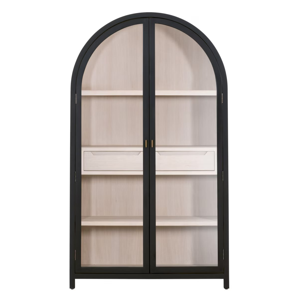 Essentials For Living Toulouse Black Birch With Natural Oak Display Cabinet