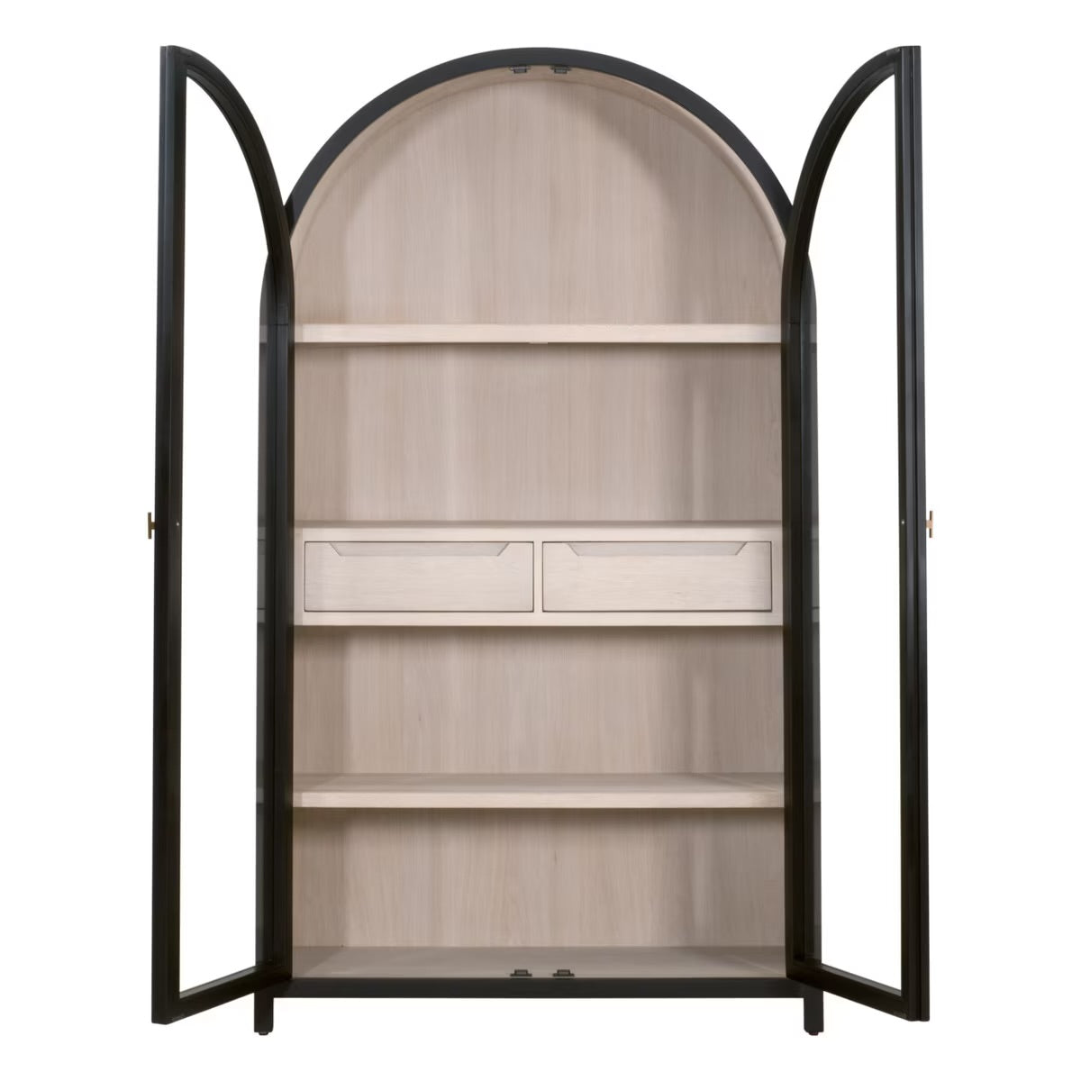 Essentials For Living Toulouse Black Birch With Natural Oak Display Cabinet - Image 2