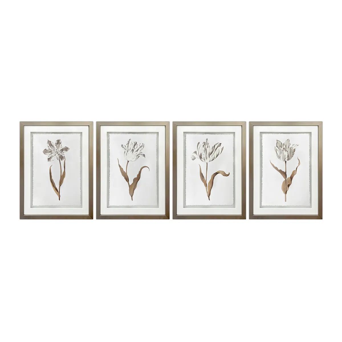 Crestview Collection Gilded Botanicals Wall Art ~ Set Of 4 - Image 1
