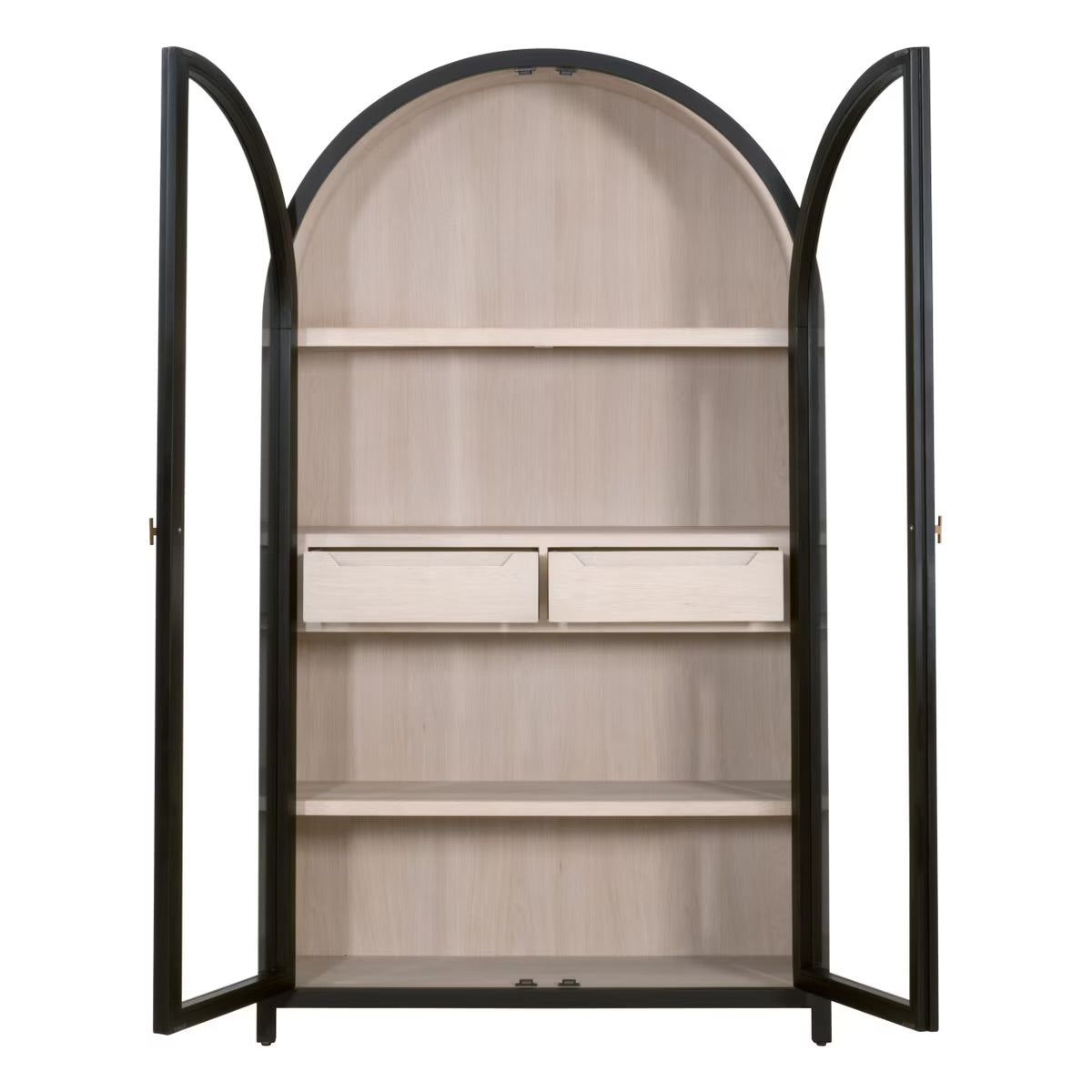 Essentials For Living Toulouse Black Birch With Natural Oak Display Cabinet - Image 3