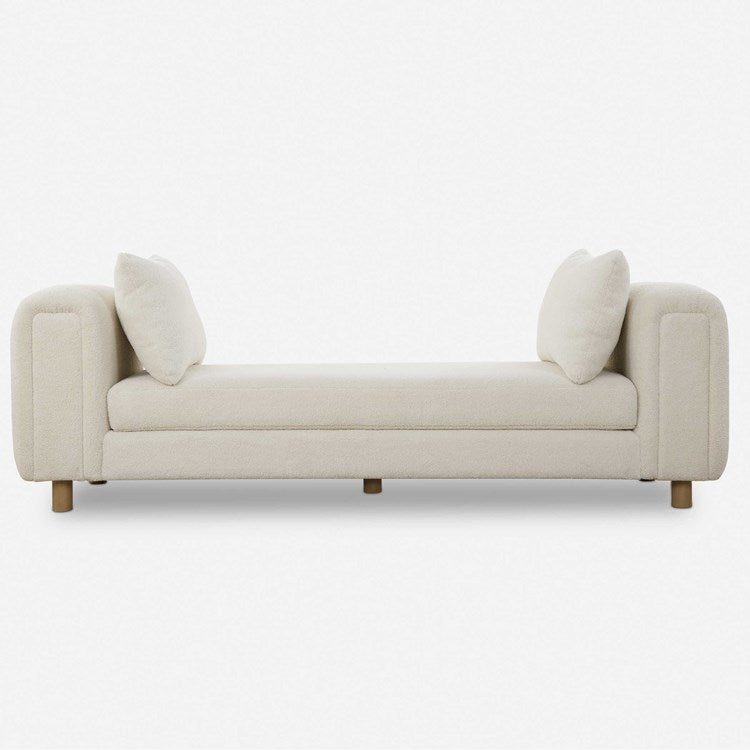 Uttermost Repose Soft Ivory Faux Sheepskin Cushioned Oversized Bench - Image 2