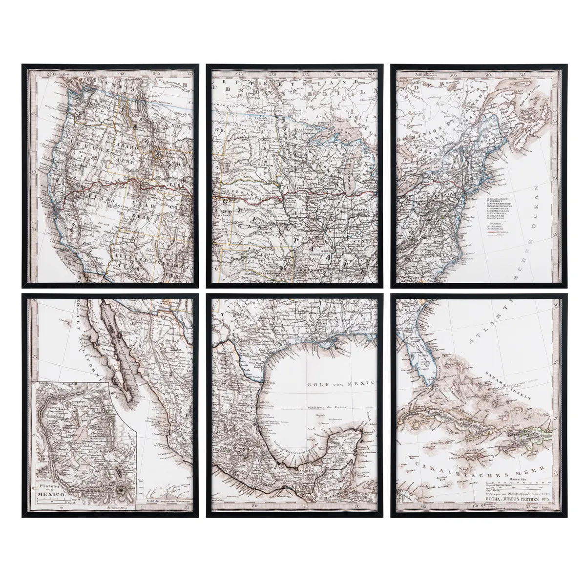 Crestview Collection Logans Atlas Wall Art ~ Set Of 6 - Image 1