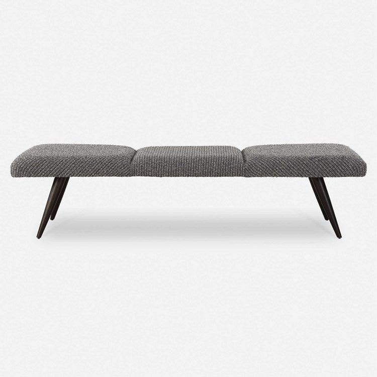 Uttermost Bowtie Charcoal Boucle Fabric Bench - Image 2