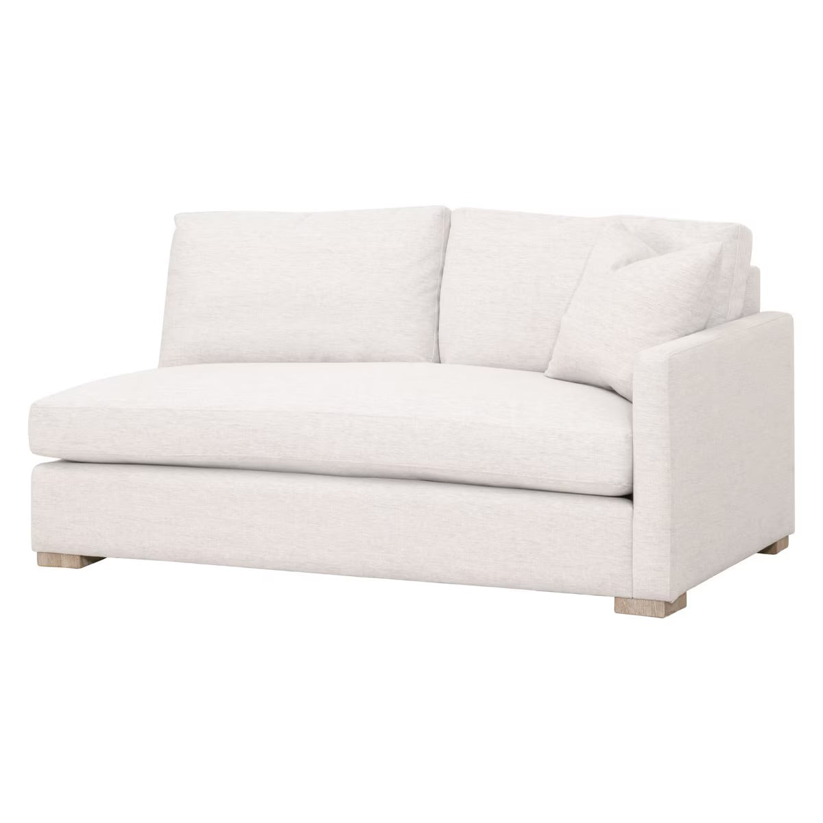 Essentials For Living Clara Modular 2-Seat Right Slim Arm Sofa ~ Performance Stone Basketweave, Natural Gray Oak - Image 3