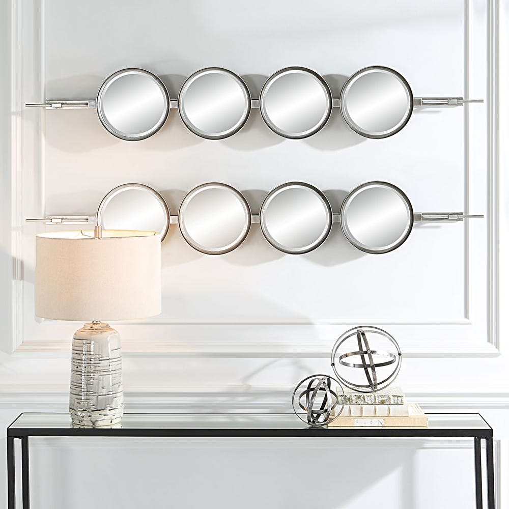 Uttermost Button Silver Leaf Mirror - Image 3