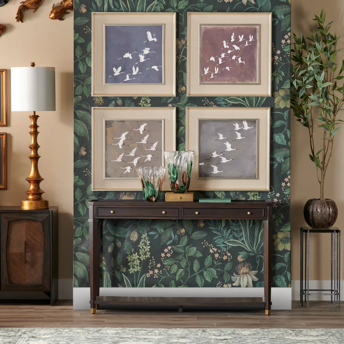 Crestview Collection Flocking Feathers Wall Art ~ Set Of 4 - Image 1