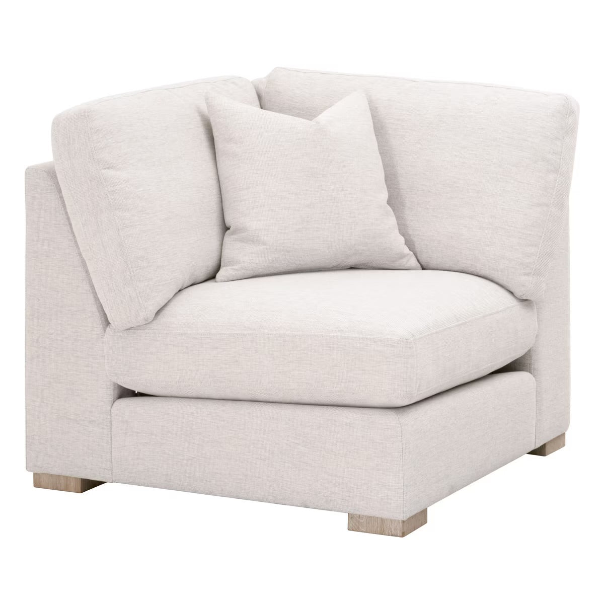 Essentials For Living Clara Modular Corner Chair ~ Performance Stone Basketweave, Natural Gray Oak - Image 2