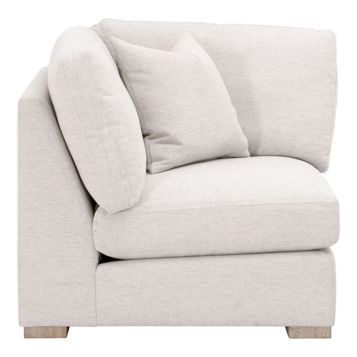 Essentials For Living Clara Modular Corner Chair ~ Performance Stone Basketweave, Natural Gray Oak - Image 3