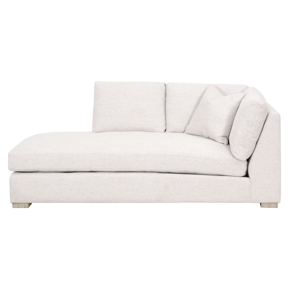 Essentials For Living Clara Modular Left-Facing Chaise ~ Performance Stone Basketweave, Natural Gray Oak - Image 3