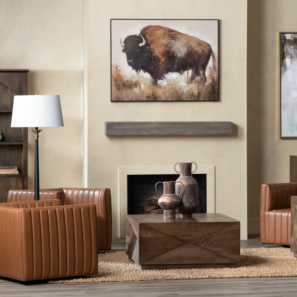 Crestview Collection Bolting Bison Hand Finished Wall Art - Image 2