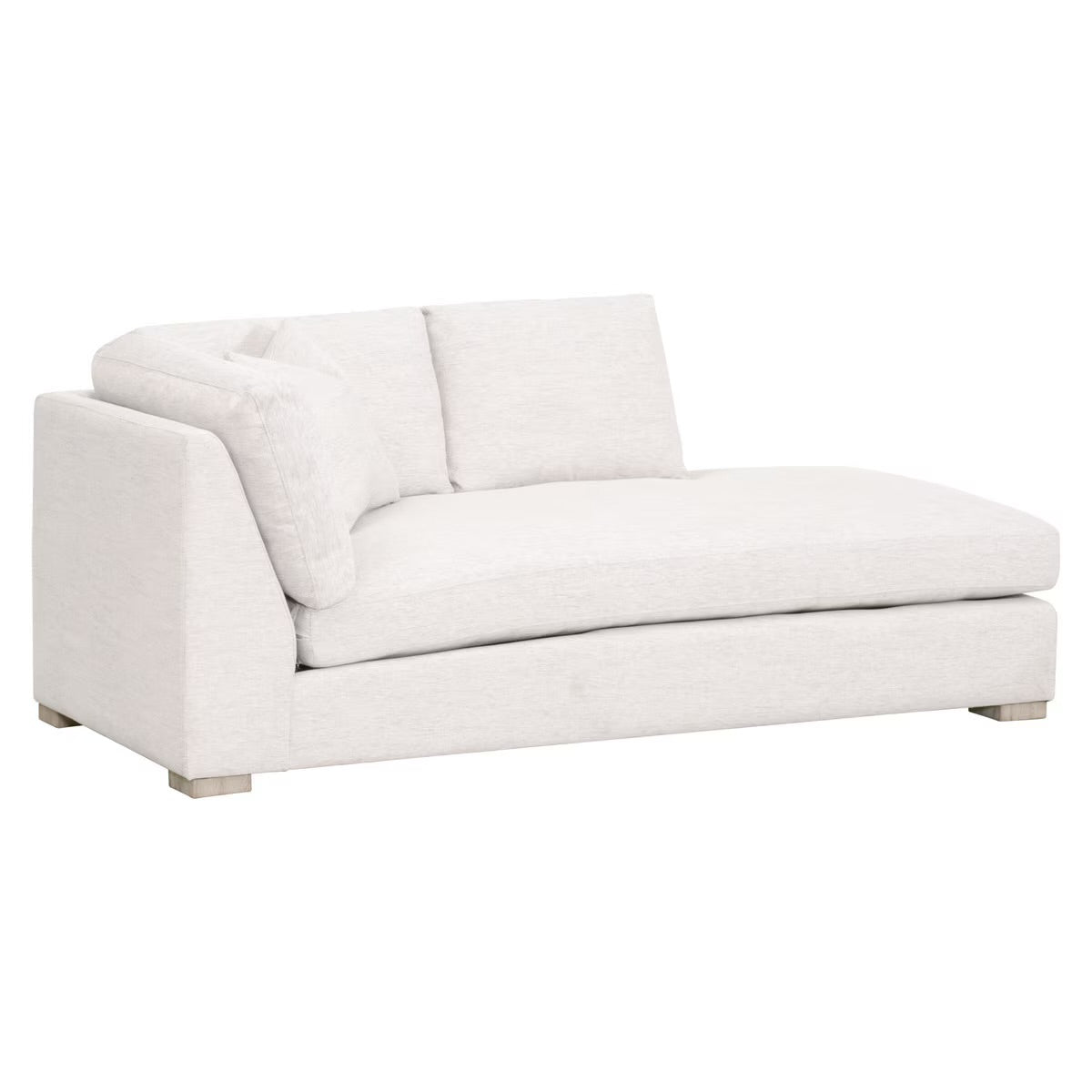 Essentials For Living Clara Modular Right-Facing Chaise ~ Performance Stone Basketweave, Natural Gray Oak - Image 3