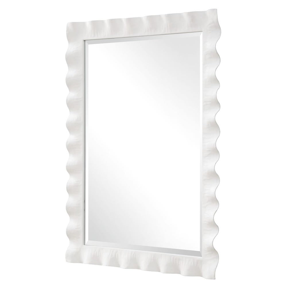 Uttermost Haya Semi-White Glossed Scalloped Mirror - Image 3
