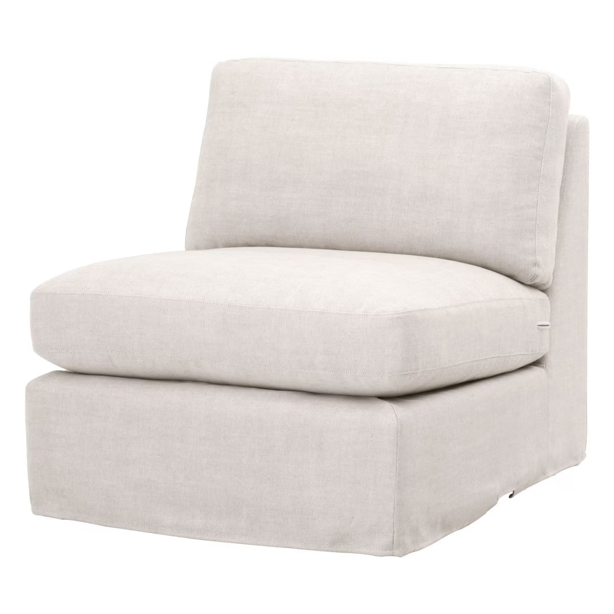 Essentials For Living Lena Modular Slipcover 1-Seat Armless Chair ~ Bisque, Espresso - Image 2