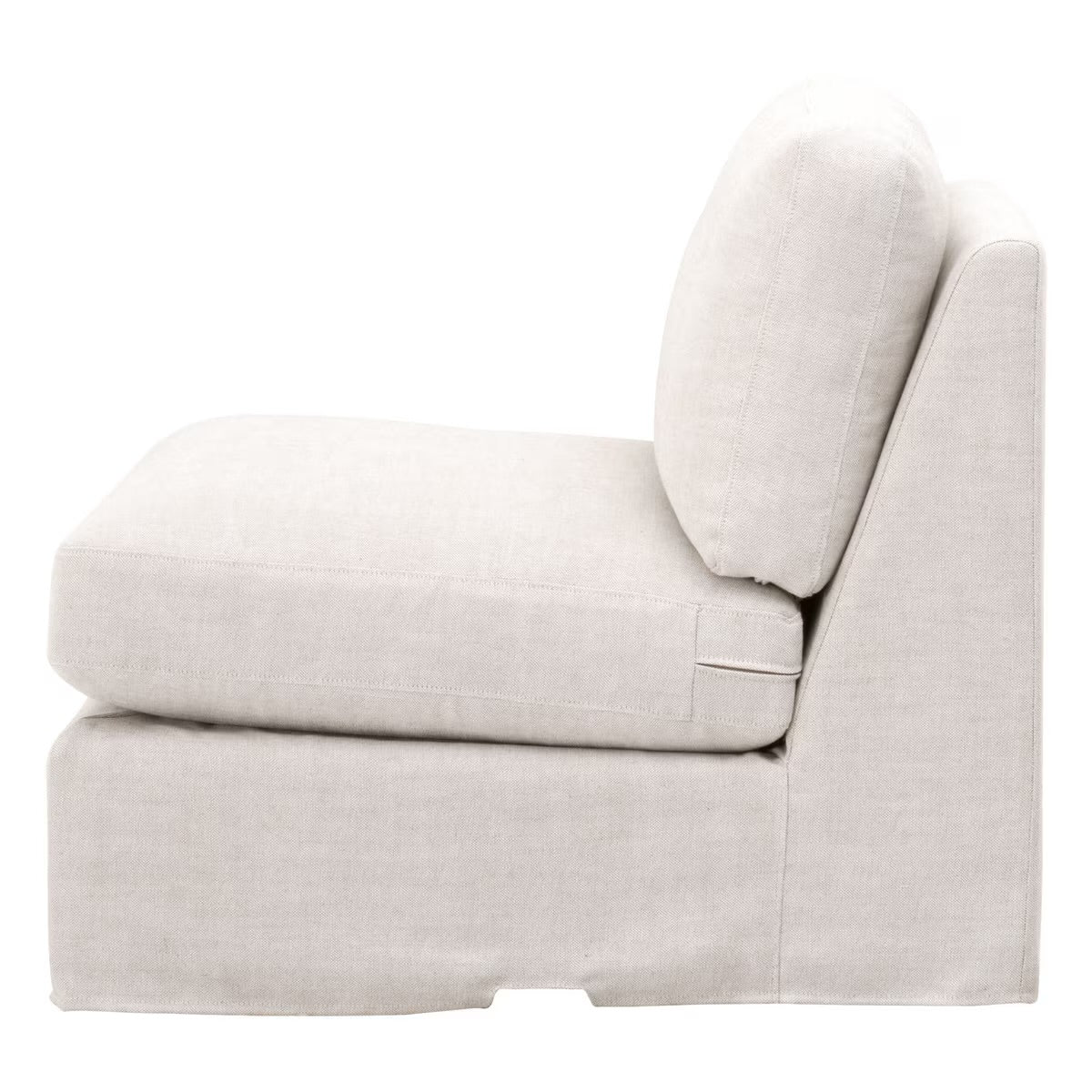 Essentials For Living Lena Modular Slipcover 1-Seat Armless Chair ~ Bisque, Espresso - Image 3