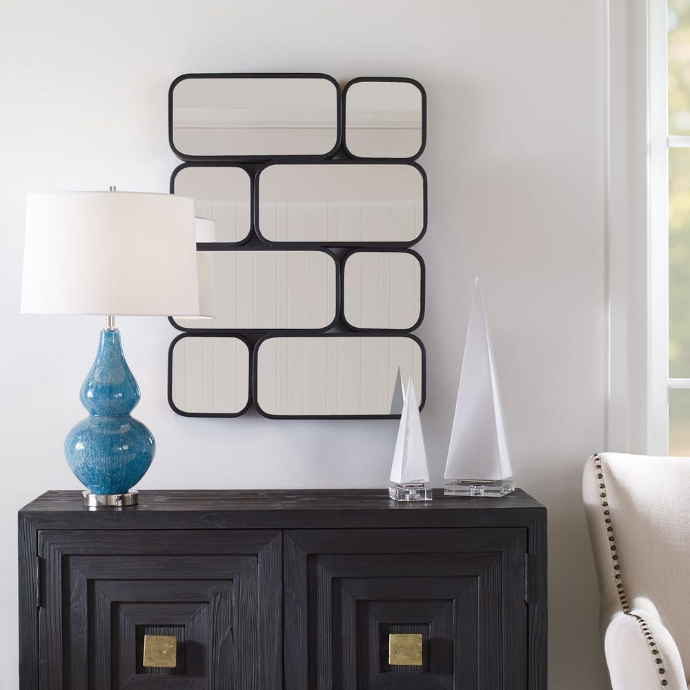Uttermost Canute Satin Black Mirror - Image 1