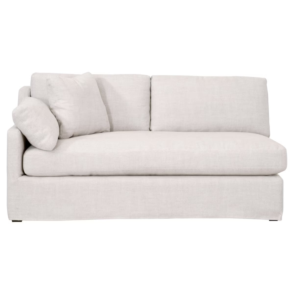 Essentials For Living Lena Modular Slipcover 2-Seat Left Slope Arm Sofa ~ Bisque, Espresso