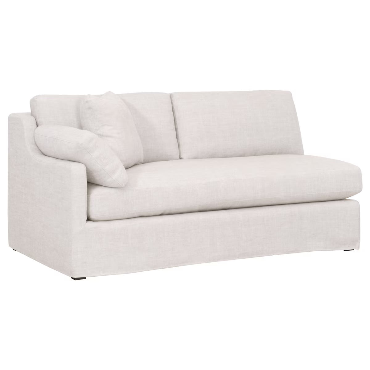 Essentials For Living Lena Modular Slipcover 2-Seat Left Slope Arm Sofa ~ Bisque, Espresso - Image 2