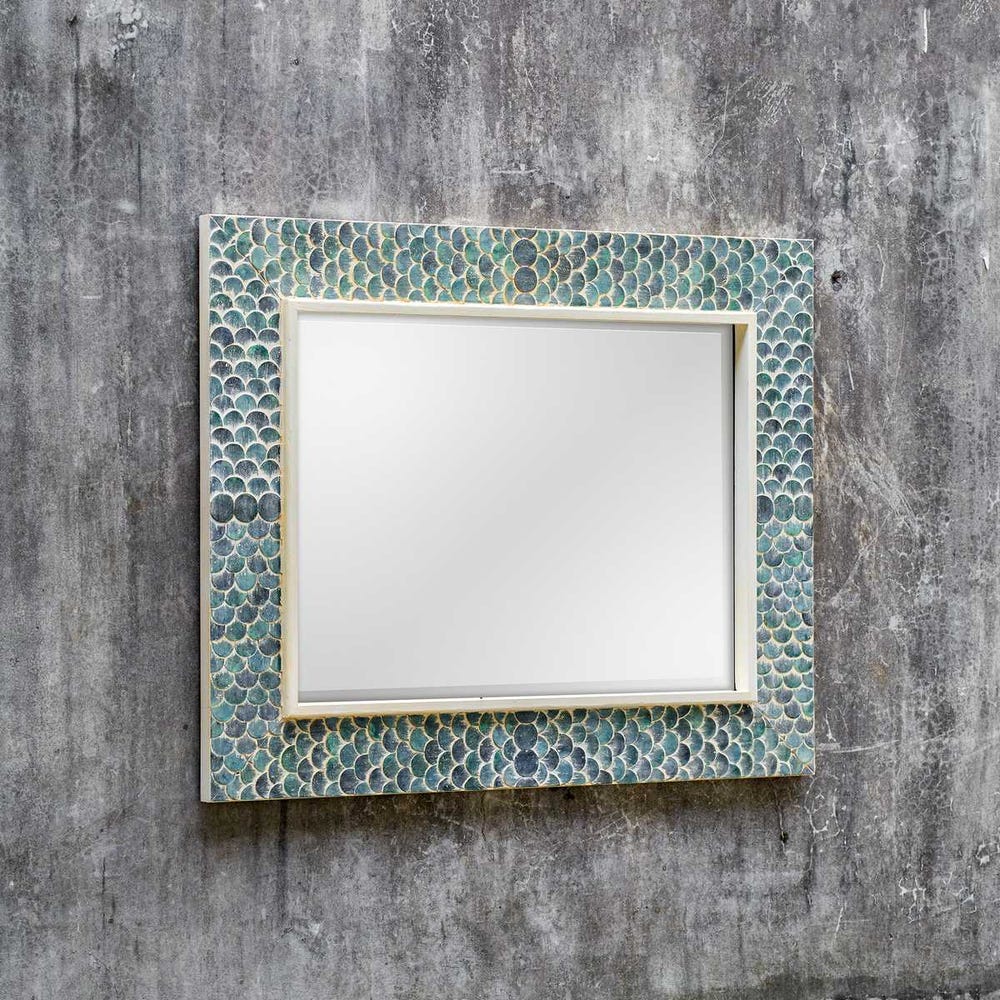 Uttermost Makaria Blue Mermaid Scales Mirror - Image 2