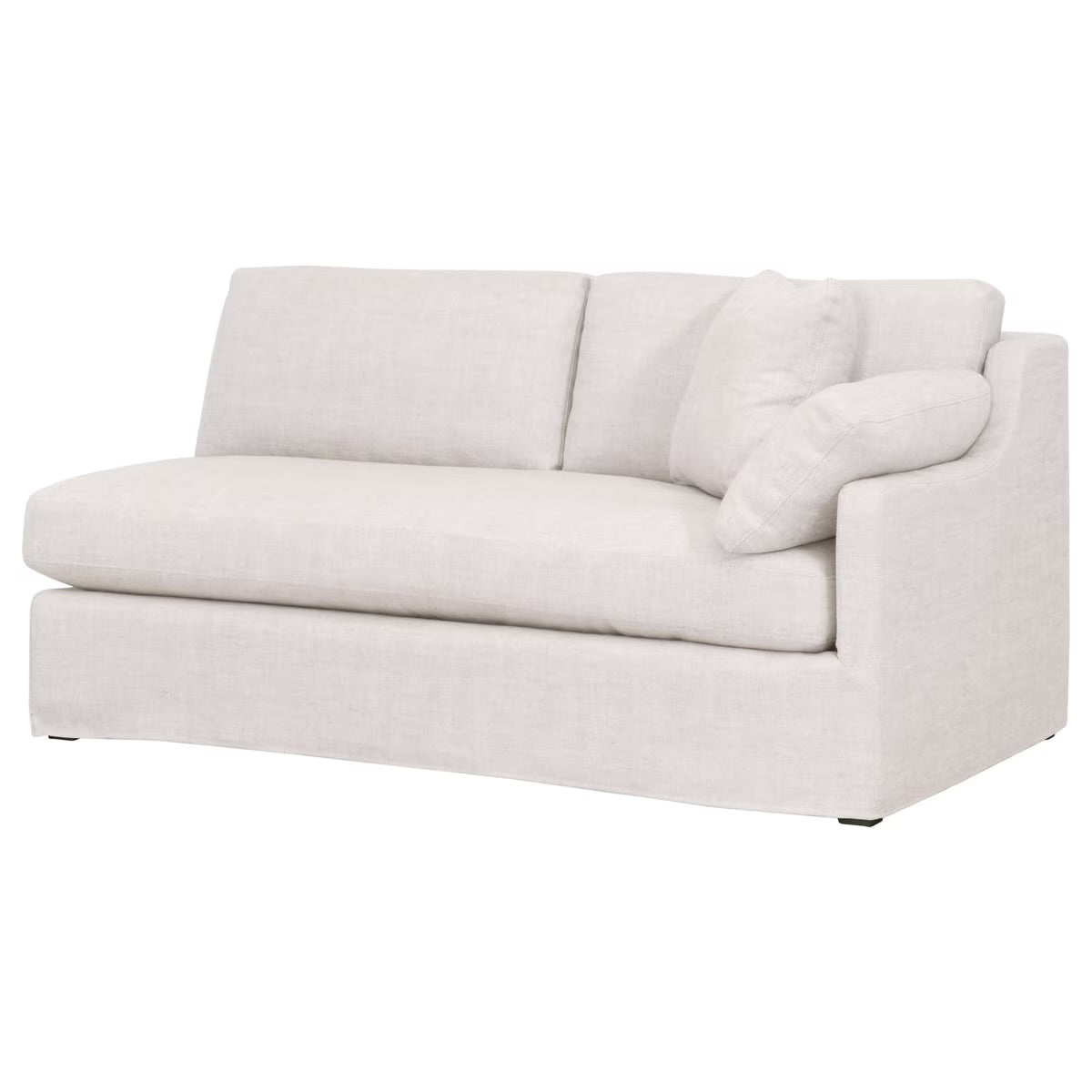 Essentials For Living Lena Modular Slipcover 2-Seat Right Slope Arm Sofa ~ Bisque, Espresso - Image 2