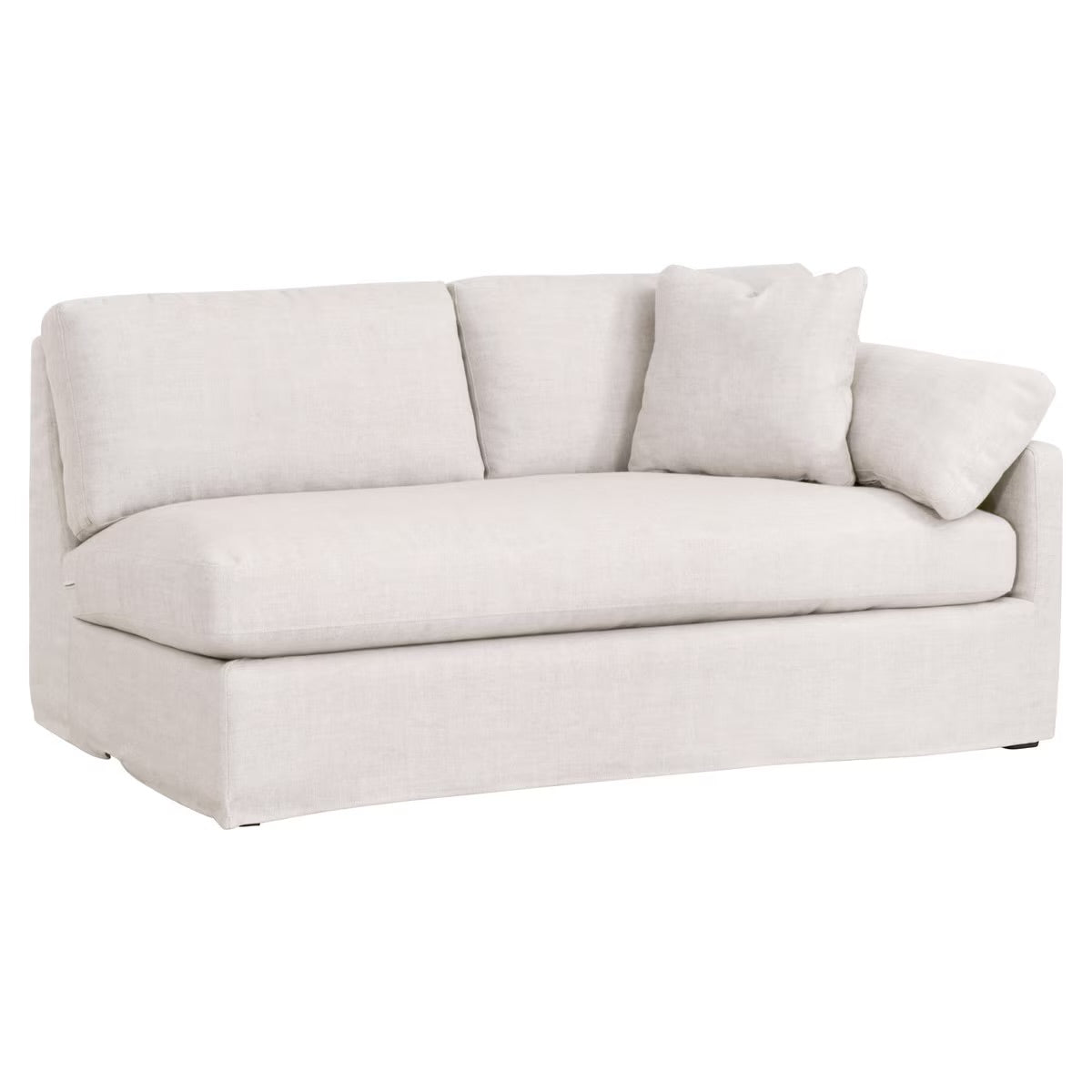 Essentials For Living Lena Modular Slipcover 2-Seat Right Slope Arm Sofa ~ Bisque, Espresso - Image 3
