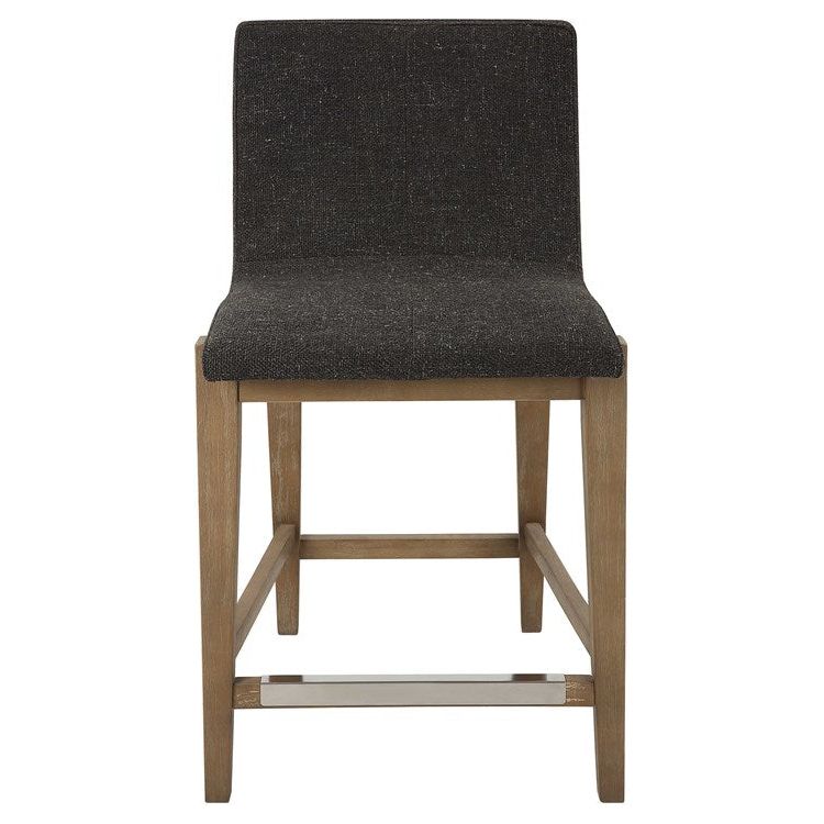 Uttermost Klemens Charcoal Fabric Seat with Light Walnut Base Counter Stool - Image 2