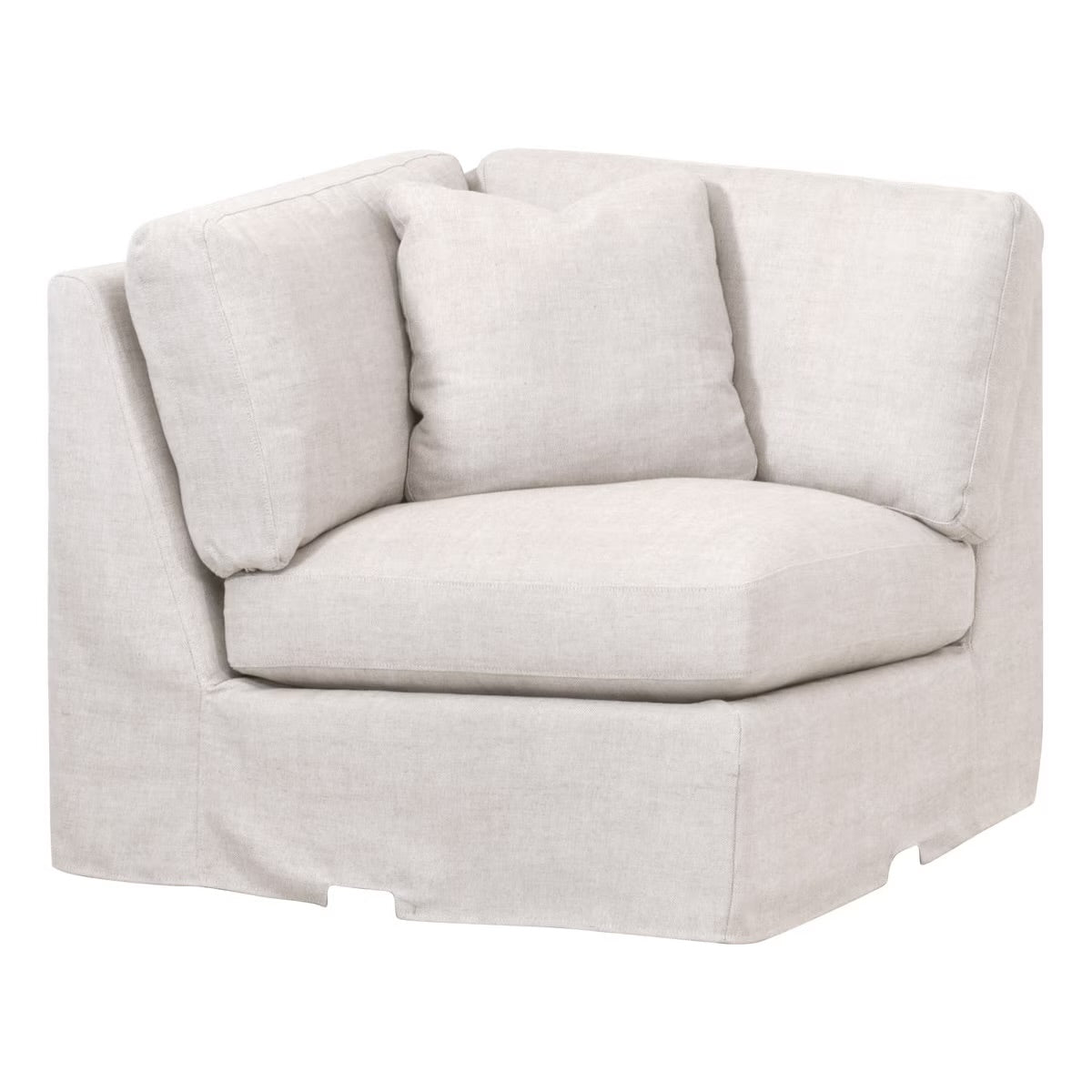 Essentials For Living Lena Modular Slipcover Corner Chair ~ Bisque, Espresso - Image 2