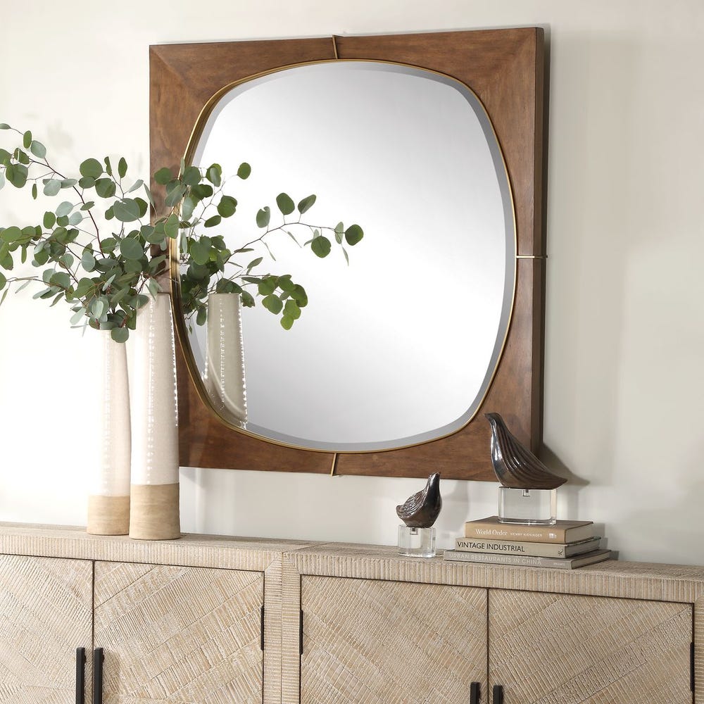 Uttermost Garonne Solid Pine Wood Square Mirror - Image 2