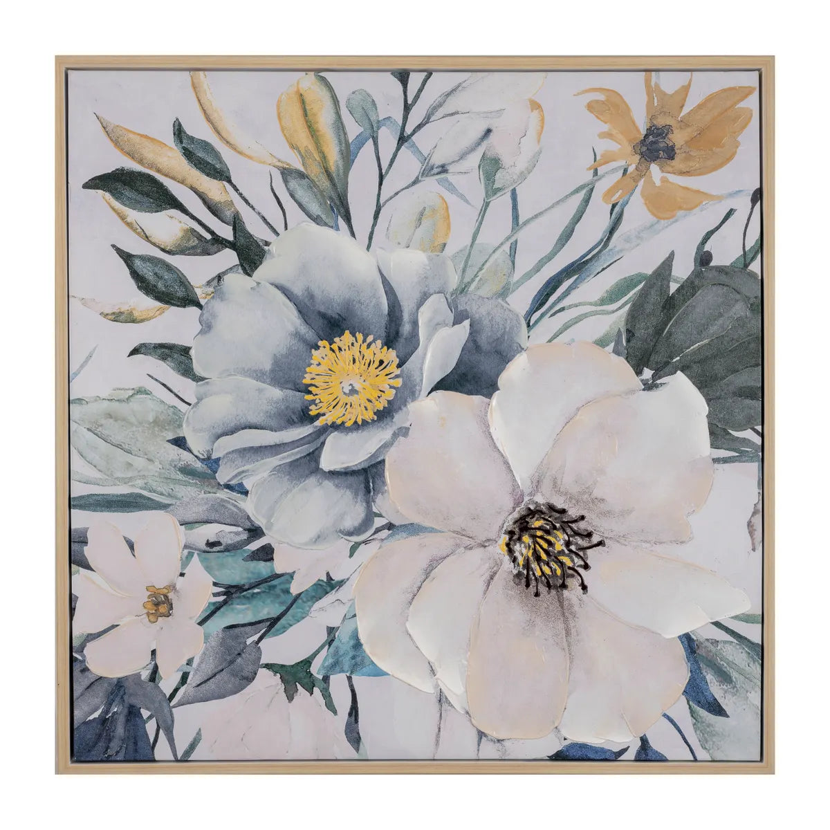 Crestview Collection Flower Power Wood Frame Canvas Wall Art - Image 1